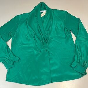 VTG Autograph Blouse Green Large